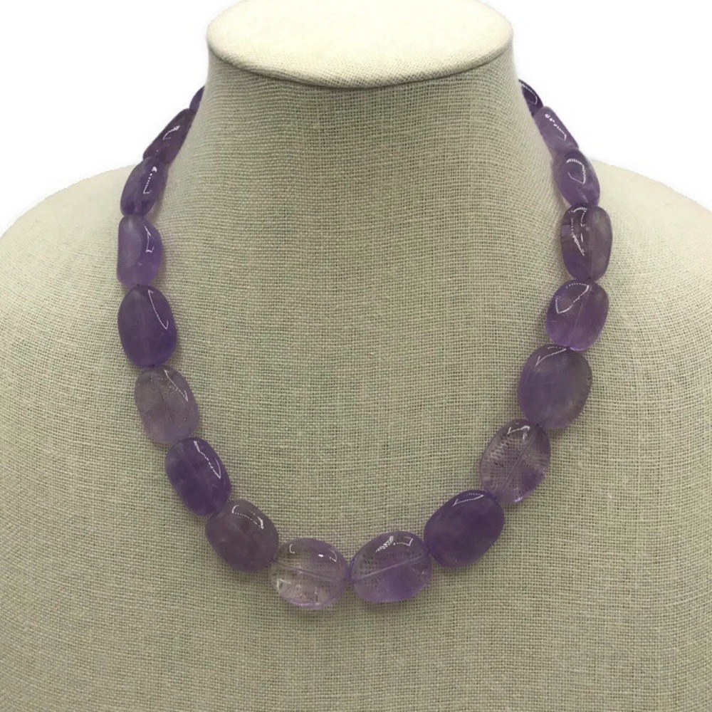 Amethyst Bead 925 Sterling Necklace FP China